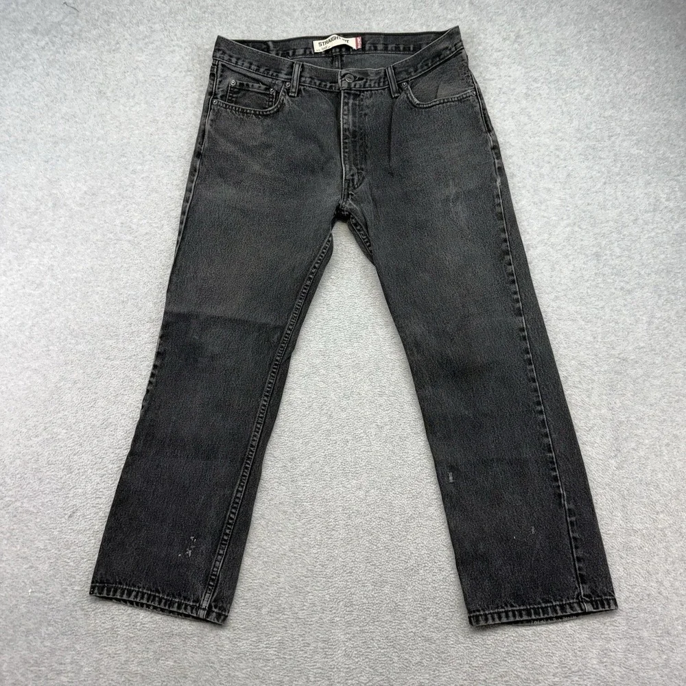 Vintage Levis 505 Jeans Men 36x30 Straight Leg Regular Fit Y2K Black 100% Cotton